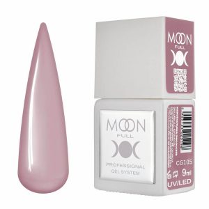 Bote del gel polish Moon Full CG105 en tono beige rosado suave con matiz frío.