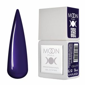 Bote del gel polish Moon Full CG177 en tono índigo oscuro.