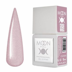Bote del gel polish Moon Full CG505 en tono rosado medio con acabado opal.